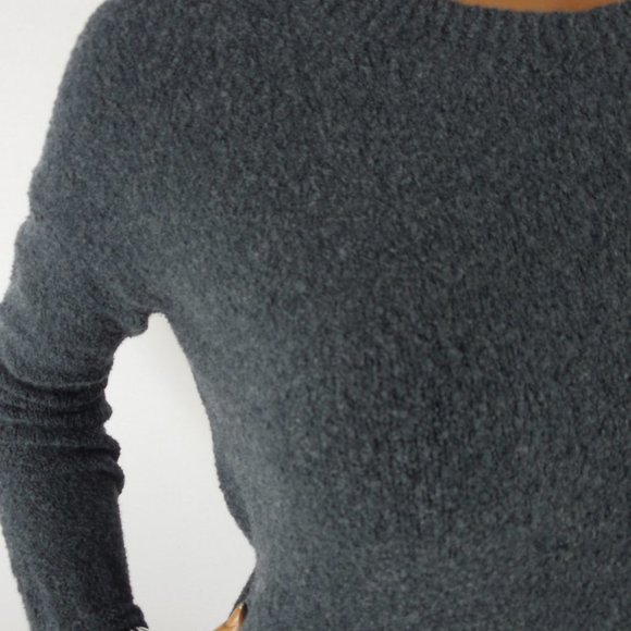 EXPRESS Top XS Casual Gray Boucle Sweater Hi/Low - Picture 2 of 10